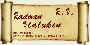 Radman Vlalukin vizit kartica